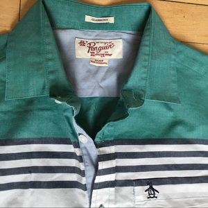 Men’s Penguin short sleeve button down shirt 👔